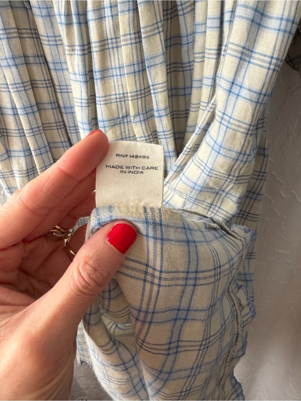 DÔEN Frede Mini Dress in Blue Meadowlark Plaid - Picture 10 of 10